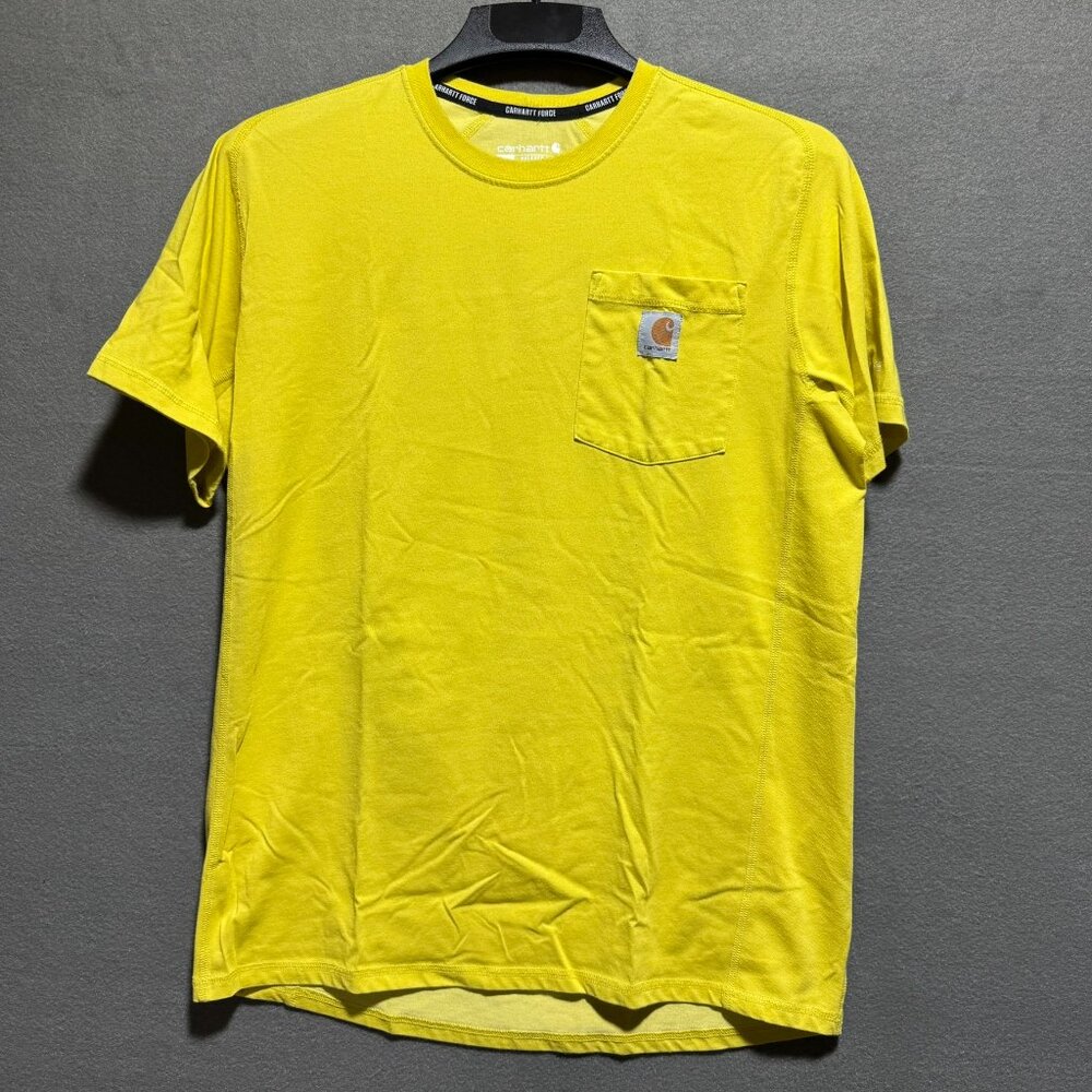 5 Carhartt Force T Shirt Short Sleeve Pocket Relaxed Mens Size Medium Yellow
